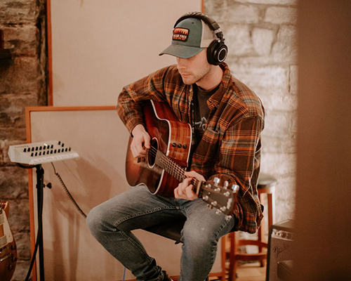 recording a song at Ivy Hall studio in Nashville